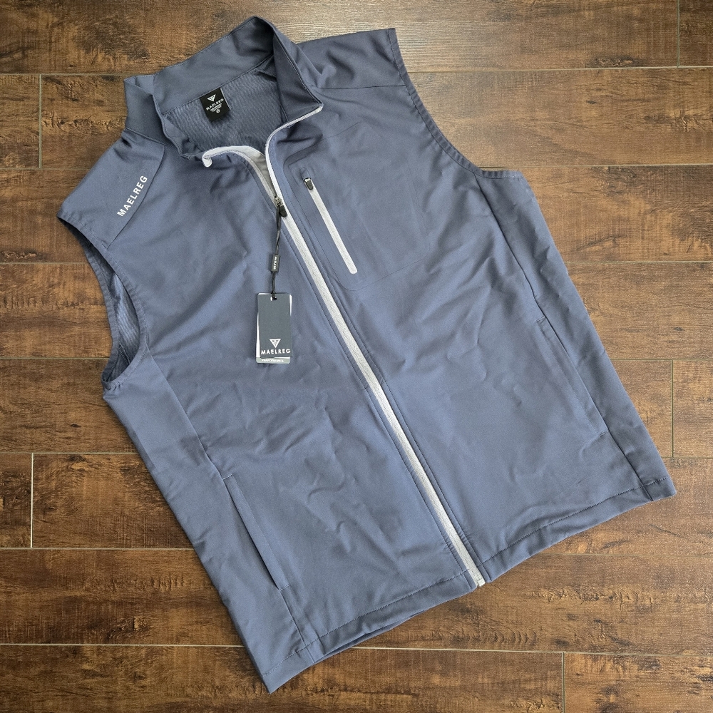 Maelreg Performance Golf Vest Misty Blue NWT Size XL
